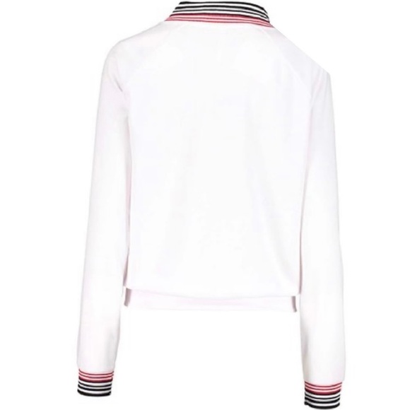 NWT Varsity Stripe Front Zip Light Weight Bomber Style Jacket Size S - Picture 3 of 8